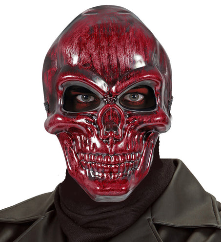 e-carnavalskleding-SYK Schedelmasker rood metallic