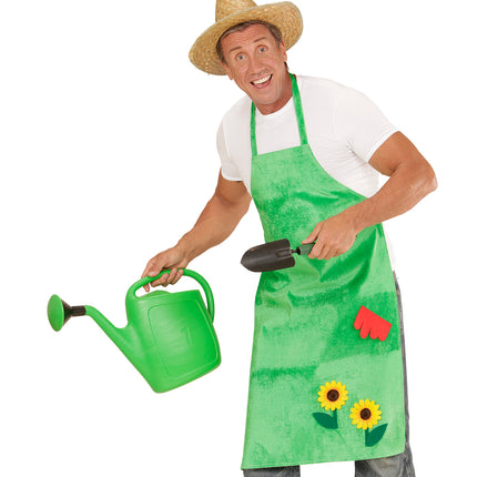 e-carnavalskleding-SYK Schort tuinman met bloemen groen