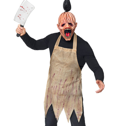 e-carnavalskleding-SYK Schort zombie slager met masker