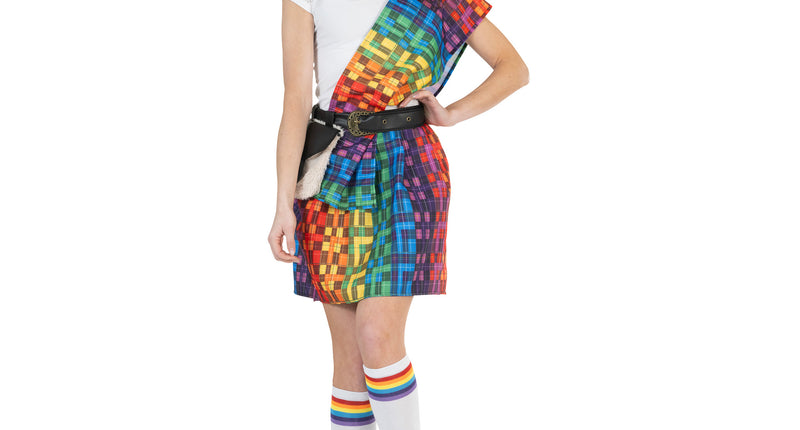 e-carnavalskleding-SYK Schotse kilt regenboog