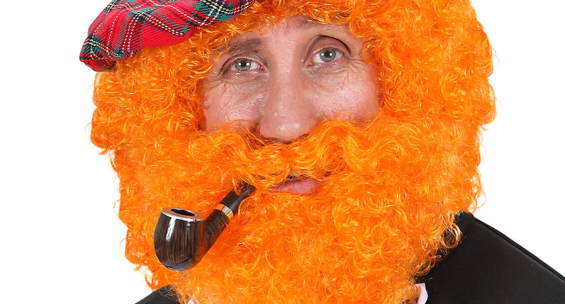 e-carnavalskleding-SYK Schotse pruik oranje krullen
