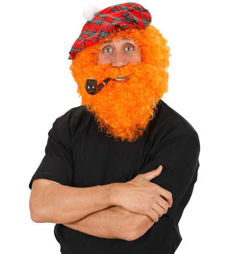 e-carnavalskleding-SYK Schotse pruik oranje krullen