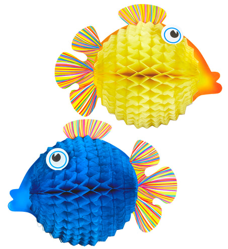 e-carnavalskleding-SYK Set met 2 honinggraat lampions tropische vis