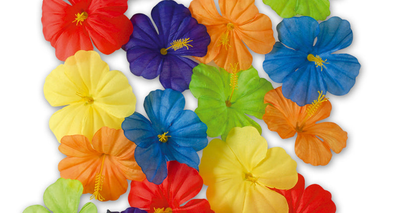 e-carnavalskleding-SYK Set van 18 hibiscus bloemen