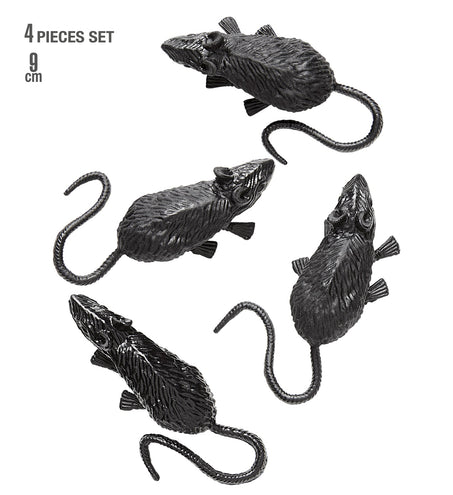 e-carnavalskleding-SYK Set van 4 muizen 9cm