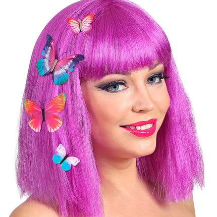 e-carnavalskleding-SYK Set van 4 vlinder haarclips