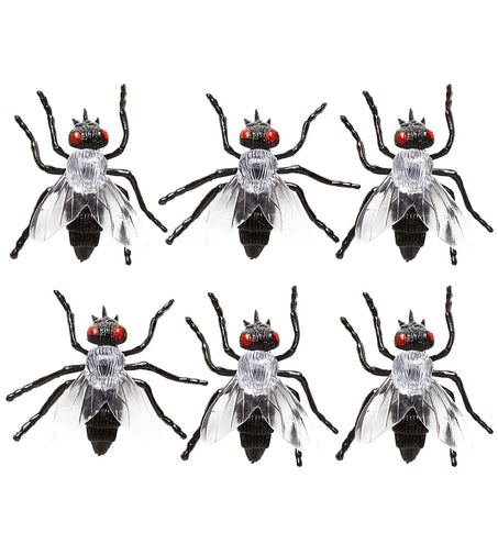 e-carnavalskleding-SYK Set van 6 vliegen 5,5cm