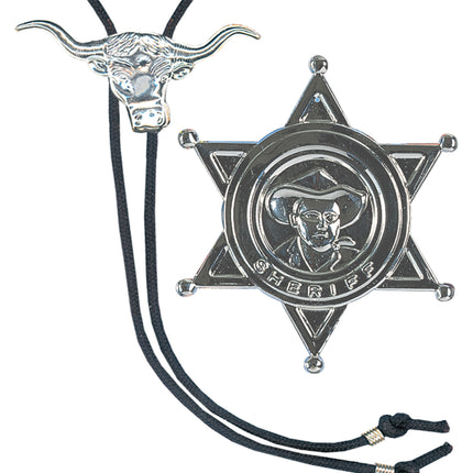 e-carnavalskleding-SYK Sherriff ster en ketting cowboy