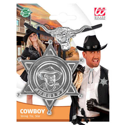 e-carnavalskleding-SYK Sherriff ster en ketting cowboy