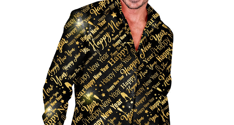 e-carnavalskleding-SYK Shirt happy new year gold