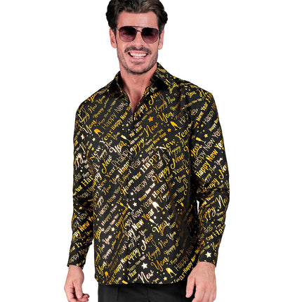 e-carnavalskleding-SYK Shirt happy new year gold