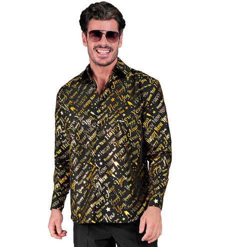 e-carnavalskleding-SYK Shirt happy new year gold