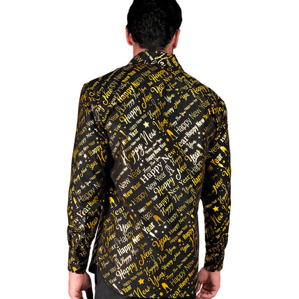e-carnavalskleding-SYK Shirt happy new year gold