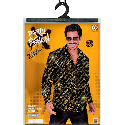 e-carnavalskleding-SYK Shirt happy new year gold