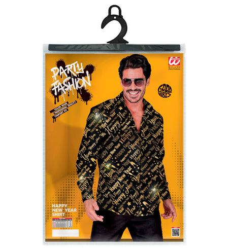e-carnavalskleding-SYK Shirt happy new year gold