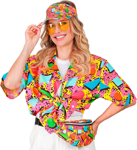 e-carnavalskleding-SYK Shirt jaren 80 funky fashion roze
