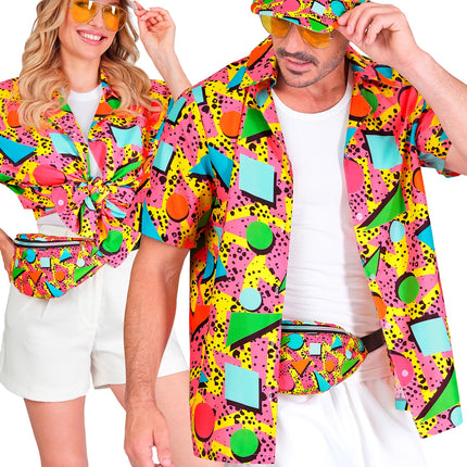 e-carnavalskleding-SYK Shirt jaren 80 funky fashion roze