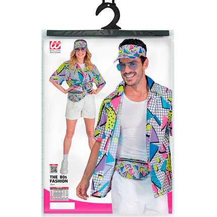 e-carnavalskleding-SYK Shirt jaren 80 funky fashion wit