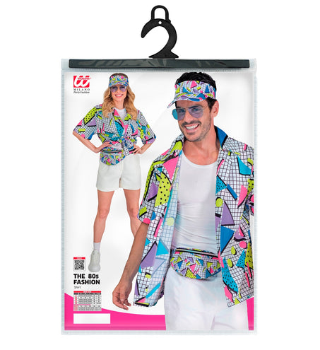 e-carnavalskleding-SYK Shirt jaren 80 funky fashion wit
