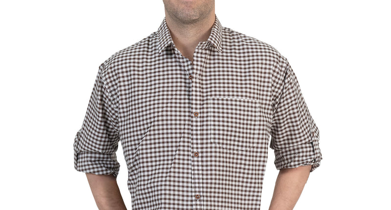 e-carnavalskleding-SYK Shirt oktoberfest bruin wit geblokt