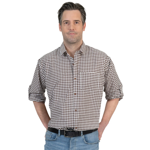 e-carnavalskleding-SYK Shirt oktoberfest bruin wit geblokt