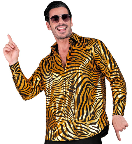 e-carnavalskleding-SYK Shirt zebra gold