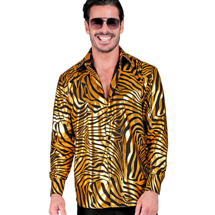 e-carnavalskleding-SYK Shirt zebra gold