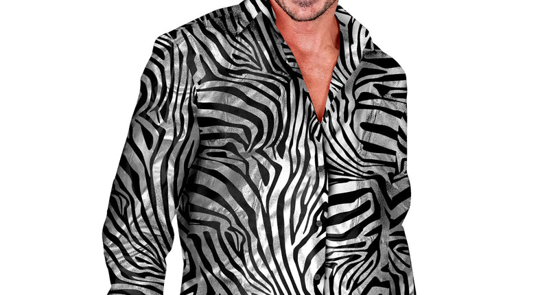 e-carnavalskleding-SYK Shirt zebra silver