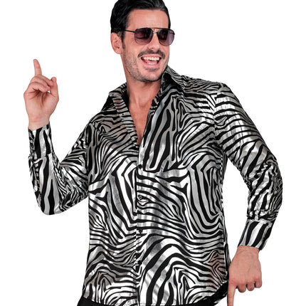 e-carnavalskleding-SYK Shirt zebra silver