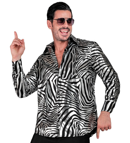 e-carnavalskleding-SYK Shirt zebra silver