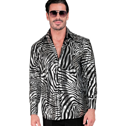 e-carnavalskleding-SYK Shirt zebra silver