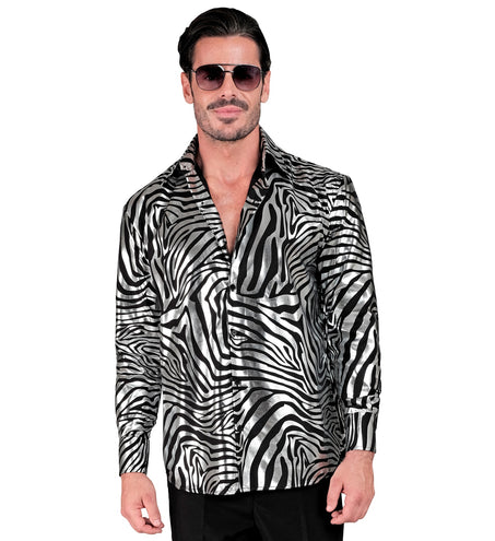 e-carnavalskleding-SYK Shirt zebra silver