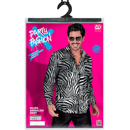 e-carnavalskleding-SYK Shirt zebra silver
