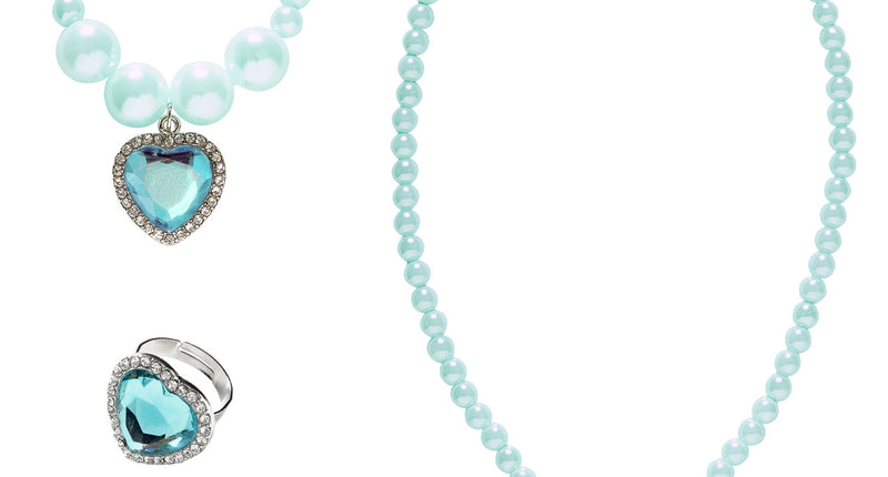 e-carnavalskleding-SYK Sieraden set kinderen azuur blauw