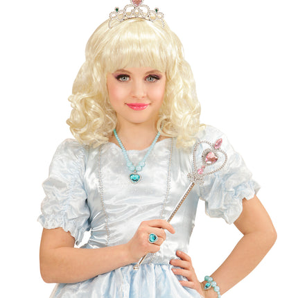 e-carnavalskleding-SYK Sieraden set kinderen azuur blauw