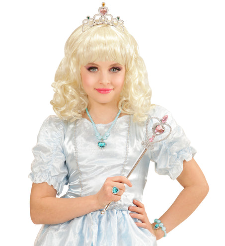 e-carnavalskleding-SYK Sieraden set kinderen azuur blauw