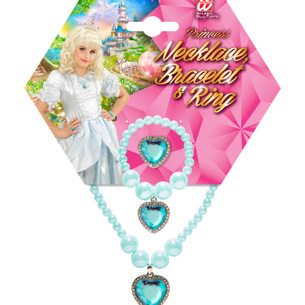 e-carnavalskleding-SYK Sieraden set kinderen azuur blauw