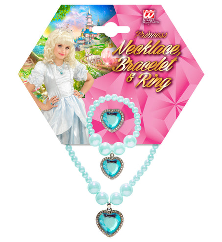 e-carnavalskleding-SYK Sieraden set kinderen azuur blauw