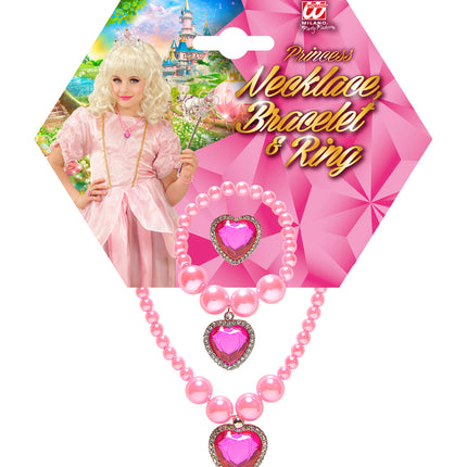 e-carnavalskleding-SYK Sieraden set voor kids in roze