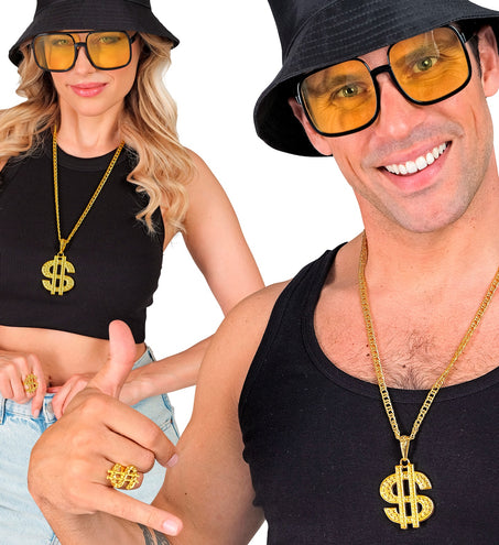 e-carnavalskleding-SYK Sieradenset dollar