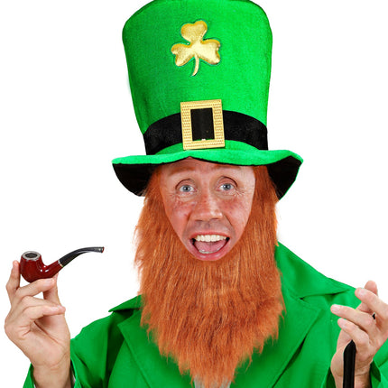 e-carnavalskleding-SYK Sint Patrick's hoge hoed met baard