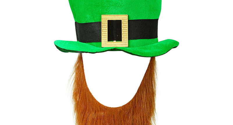 e-carnavalskleding-SYK Sint Patrick's hoge hoed met baard