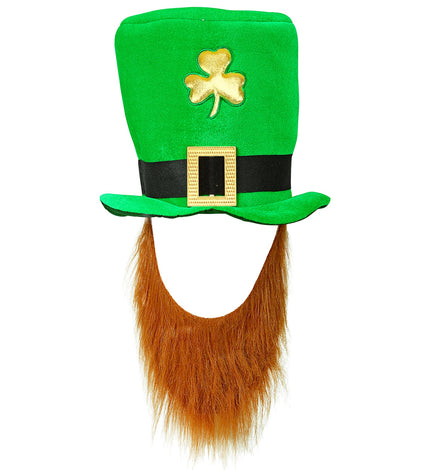 e-carnavalskleding-SYK Sint Patrick's hoge hoed met baard