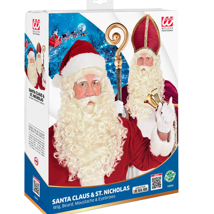 e-carnavalskleding-SYK Sinterklaas of Kerstman baard en pruik