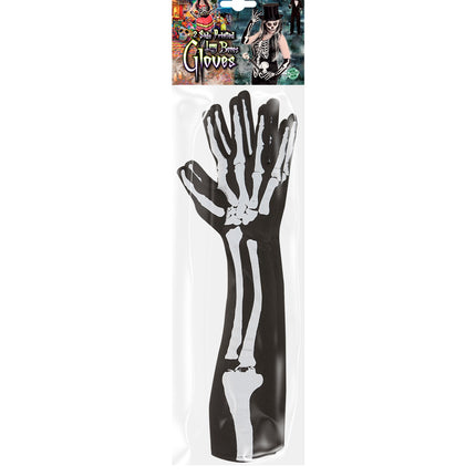 e-carnavalskleding-SYK Skelet handschoenen extra lang 50cm