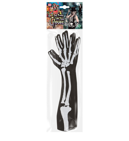 e-carnavalskleding-SYK Skelet handschoenen extra lang 50cm