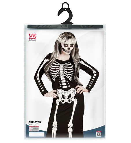 e-carnavalskleding-SYK Skelet jurk Elegance lang