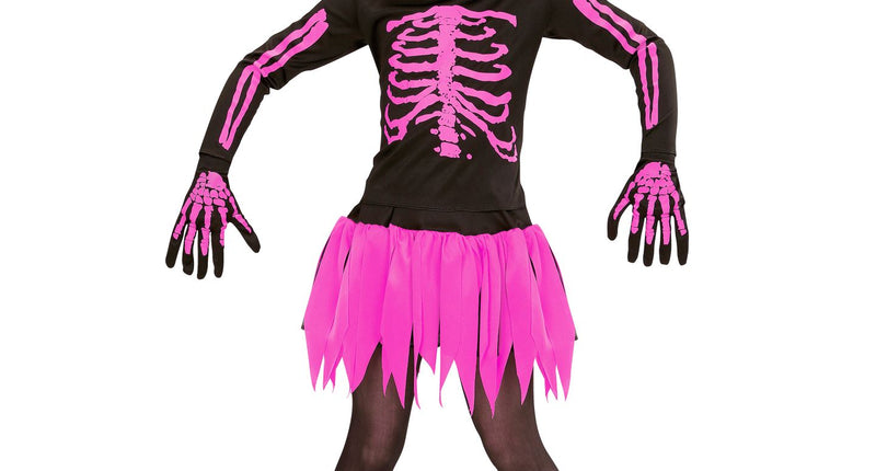 e-carnavalskleding-SYK Skelet jurkje roze kind Ballerina