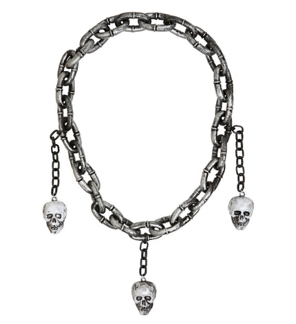e-carnavalskleding-SYK Skelet ketting met 3 schedels