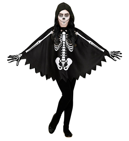 e-carnavalskleding-SYK Skelet poncho halloween kinderen